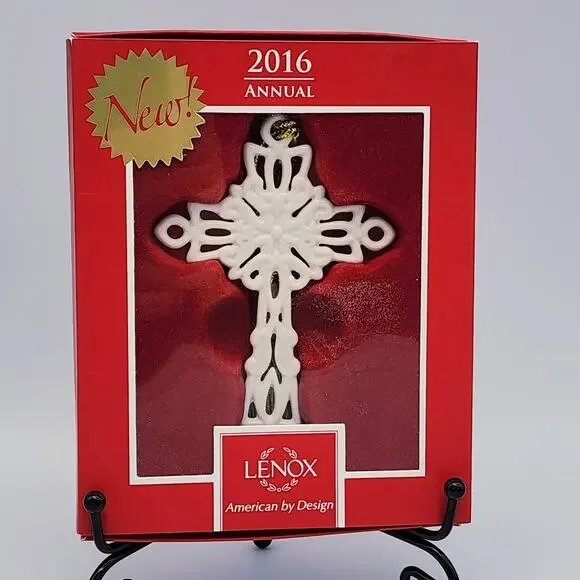 Lenox 2016 Snow Fantasies Cross Christmas Ornament w Box 859554 Excellent Cond - Picture 4 of 8